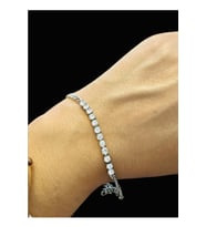 Çelik Silver Zirkon Taşlı Bileklik
