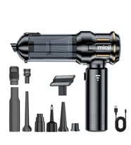 Mioji 8 Plus 6000mAh 16000Pa Vacuum Cleaner 6000Pa Taşınabilir Araç ve Ev Mini Şarjlı Süpürge - Siyah (Gümüş)