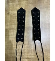 20X5 CM 2 ADET SSİYAH SÜET BAĞCIKLI YAKA GİYİM YAKA OMUZ DİKİŞ AKSESUARI