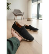 Enoch Hakiki Deri Lazer Kesim Delikli ve Esnek Comfort Tabanlı Erkek Slip-On Ayakkabı