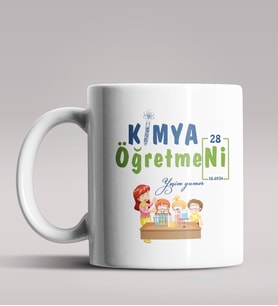 Kişiye Özel Kimya Öğretmeni Temalı Beyaz Renk Kupa Bardak 7