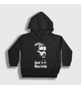 Presmono Unisex Çocuk Siyah Godfather Jose Mourinho Kapüşonlu Sweatshirt 429872tt