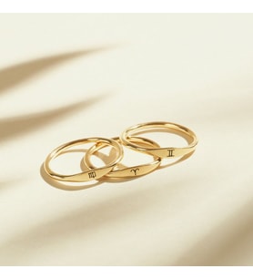 Kişiye Özel 925 Ayar Gümüş Burç Sembol Yüzük (Gold)