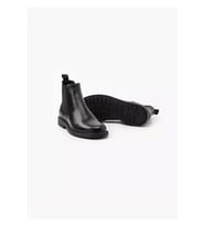 Amos  Leather Mod Chelsea Boots Full Black