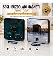 Sesli Buzdolabı Magneti İkili Set – Kur’an-ı Kerim & Namaz Sureleri – Dokunmatik, Hoparlörlü, Manevi Hediye