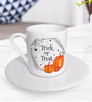 BK Gift Halloween Trick or Treat Tasarımlı Türk Kahvesi Fincanı-2