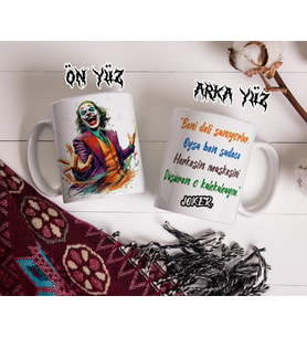 Joker Tasarımlı Porselen Kupa Bardak