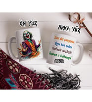 Joker Tasarımlı Porselen Kupa Bardak