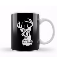 Retro Animal Stag Nvr Out of Style White Kupa Bardak Porselen