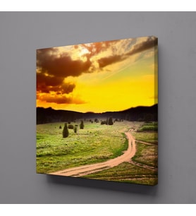 YOL VE YEŞİLLİK KANVAS TABLO 120x120cm (Karışık)