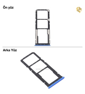 Xiaomi Redmi 9A Sim Tepsisi Çiftli Mavi Çift Hatlı Dual Sim Sim Yeri Sim Kızağı Sim Kart Yuvası