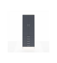 Arges Dolap 4 Raflı 5 Çekmeceli 2 Kapaklı 88x30x243 Aytaşı-Antrasit
