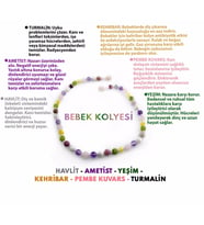 Kehribar-Turmalin-Ametist-Havlit-Yeşim-Pembe Kuvars-Bebek Kolyesi M203