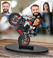 Kişiye Özel Motorcu Çift Tasarımlı Karikatür Biblo 115