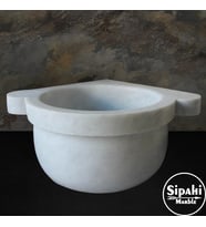 Sipahi Marble Muğla Beyaz Mermer Düz Köşe Kurna