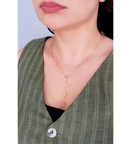 925 Ayar Gümüş Y Model İsimli Kolye (Gold)