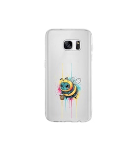 Samsung Galaxy S7 ile uyumlu Splash arı tasarımlı şeffaf silikon kılıf