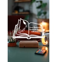 Kişiye Özel Öğretmenler Günü Kitap 3D 16 Renk Dekoratif Led Lamba