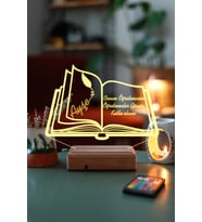 Kişiye Özel Öğretmenler Günü Kitap 3D 16 Renk Dekoratif Led Lamba