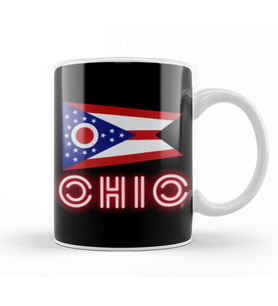 Ohio state flag gift   vintage Retro Rainbow Style Kupa Bardak Porselen