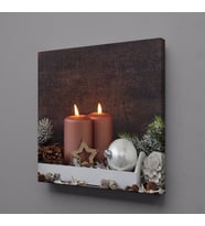 İKİLİ KAHVERENGİ MUM KANVAS TABLO 25x25cm (Karışık)