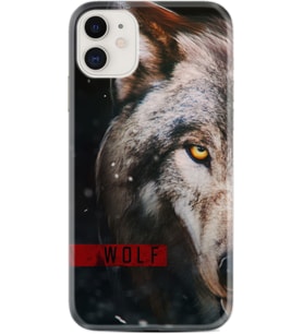 Apple iPhone 11 12 13 Mini Kılıf Desemli Silikon Wolf Eyes 1758
