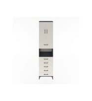 Hyperion Dolap 3 Raflı 6 Çekmeceli 2 Kapaklı 60x44x243 Antrasit-Aytaşı