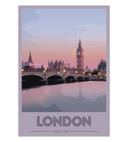 Londra'ya Seyahat Tablo Ahşap Poster Dekoratif