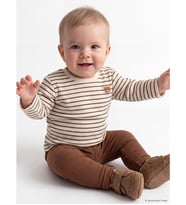 LCW baby Ekru Çizgili Erkek Bebek Takım
