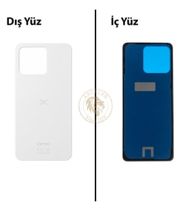 Omix X7 Beyaz Arka Kapak Arka Cam Batarya Kapağı Lazer Kesim Kapak Pil Kapağı Back Cover