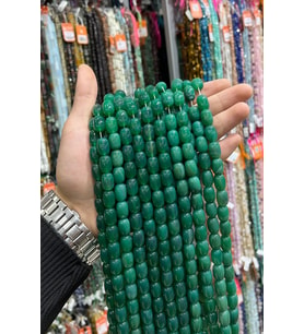 Akik Taşı Dikdörtgen Kesim Parlak Yeşil 10x14mm Doğal Taş Dizi