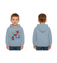 Unisex  Baskılı brawl stars Çocuk Swaetshirt Kapüşonlu 3 İplik Şardonlu (Mavi)