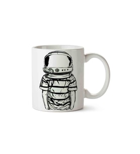 Astronot Uzay Astronaut Suit Drawing Porselen Kupa Bardak