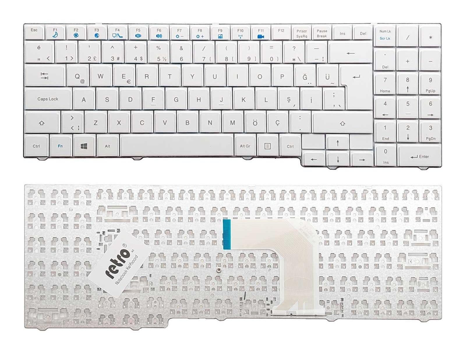 Casper MB51 ile Uyumlu Notebook Klavyesi - Beyaz - TR