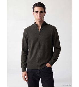 LCWAIKIKI Classic Yeşil Regular Fit Dik Yaka Erkek Triko Hırka