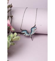 Mikail Meleği Gümüş Kolye 925 Ayar Zirkon Taşlı Kolye (Silver)