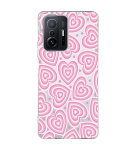 Redmi Mi 11T/Mi 11T Pro Uyumlu Kalp Desenli Şeffaf Telefon Kılıfı