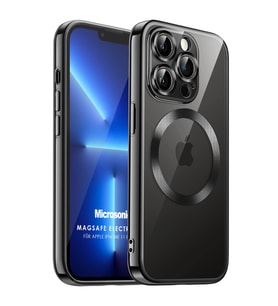 Microsonic Apple iPhone 11 Pro Kılıf MagSafe Luxury Electroplate Siyah (Siyah)
