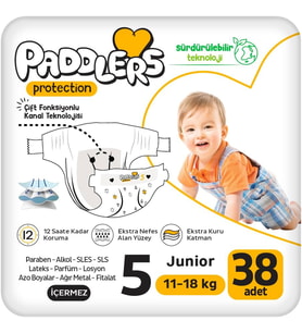 Protection Bebek Bezi 5 Numara Junior (11-18 Kg) 38 Adet – Jumbo Paket, Maksimum Koruma