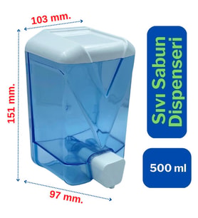 Wespa Plastik Şeffaf Sıvı Sabun Dispenseri 500 ml. x 50 Adet