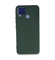 Realme C15 Kılıf Nano içi Kadife Silikon - Koyu Yeşil