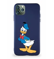 Apple iPhone 11 Pro Max Soft Premier Kapak Donald Duck-D Tasarımlı Silikon Kılıf - Lacivert (Şeffaf)