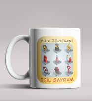 Kişiye Özel Fizik Öğretmeni Tasarımlı Beyaz Renk Kupa Bardak 4