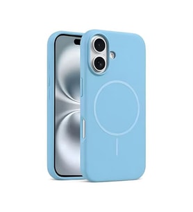 Coverzone ?phone Air ile Uyumlu Kadife ?� Y�zeyli Premium Silikon K?l?f MagSafe ile Uyumlu Kablosuz ?arj Destekli Darbe Emici Yumu?ak Dokulu Koruma Tasar?ml? Telefon K?l?f? Bebek Mavisi