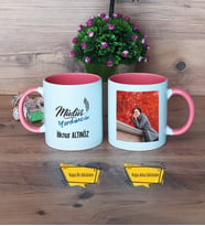 Müdür Yardımcısı Kupa Bardak Pembe Fotoğraflı Öğretmenler Günü Hediyesi