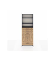 Arges Dolap 5 Raflı 4 Çekmeceli 2 Kapaklı 88x30x243 Antrasit-Çam
