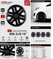 Peugeot Uyumlu 16 Inc Kırılmaz Parlak Siyah Jant Kapağı 1 Takım 4 Adet No:406