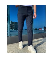 Slim Fit Dar Kesim İtalyan Model Kumaş Pantolon (Lacivert)