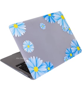 MacBook Air 13.6 İnç Papatya Desenli Kılıf A2681 A3113 A3240 A3449 M2 M3 M4 M5 Uyumlu Sert Kapak Hard Case Açık Mavi