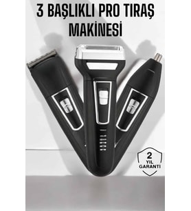 3 Başlıklı Profesyonel Tıraş Makinesi